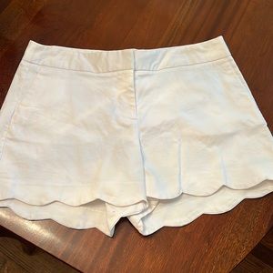 White Scalloped Shorts